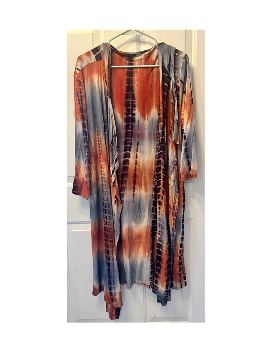 Coin 1804 Sweaters - Boho Orange/Purple Tie Dye Festival Cardigan